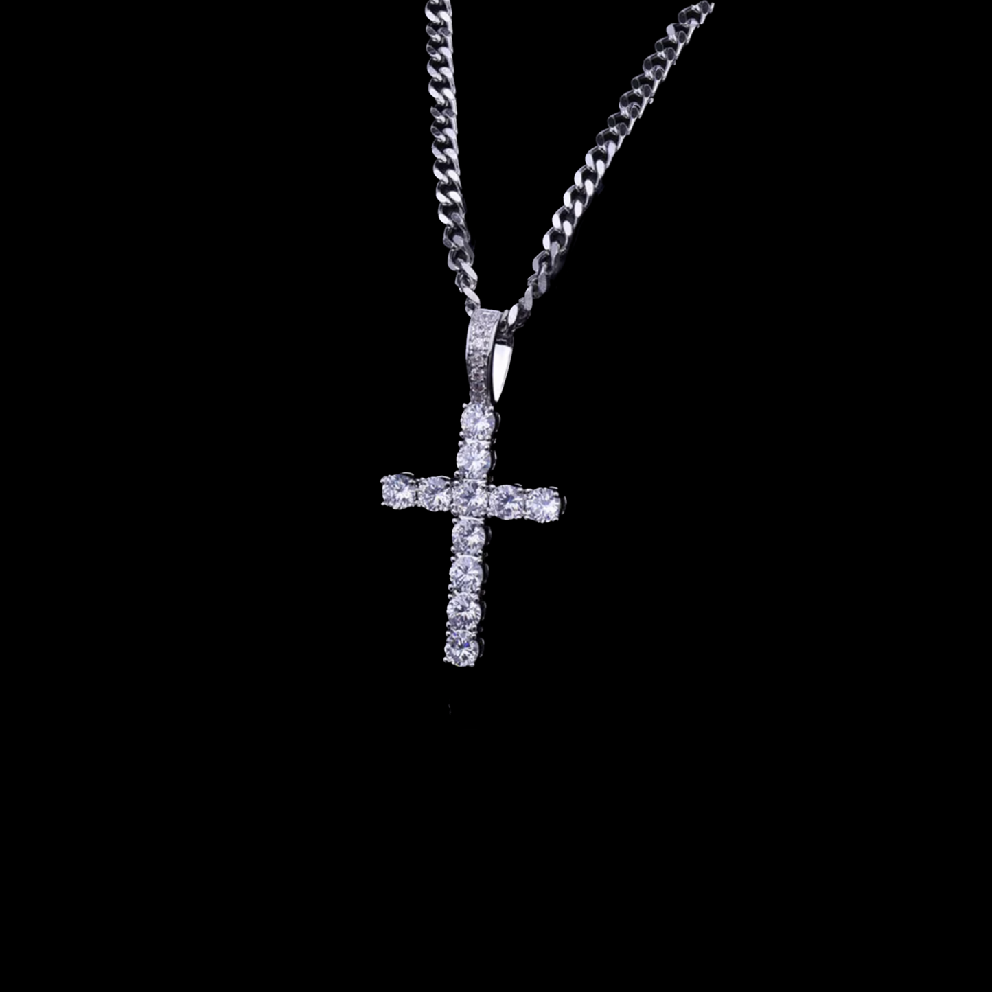 Tennis Cross Pendant Necklace