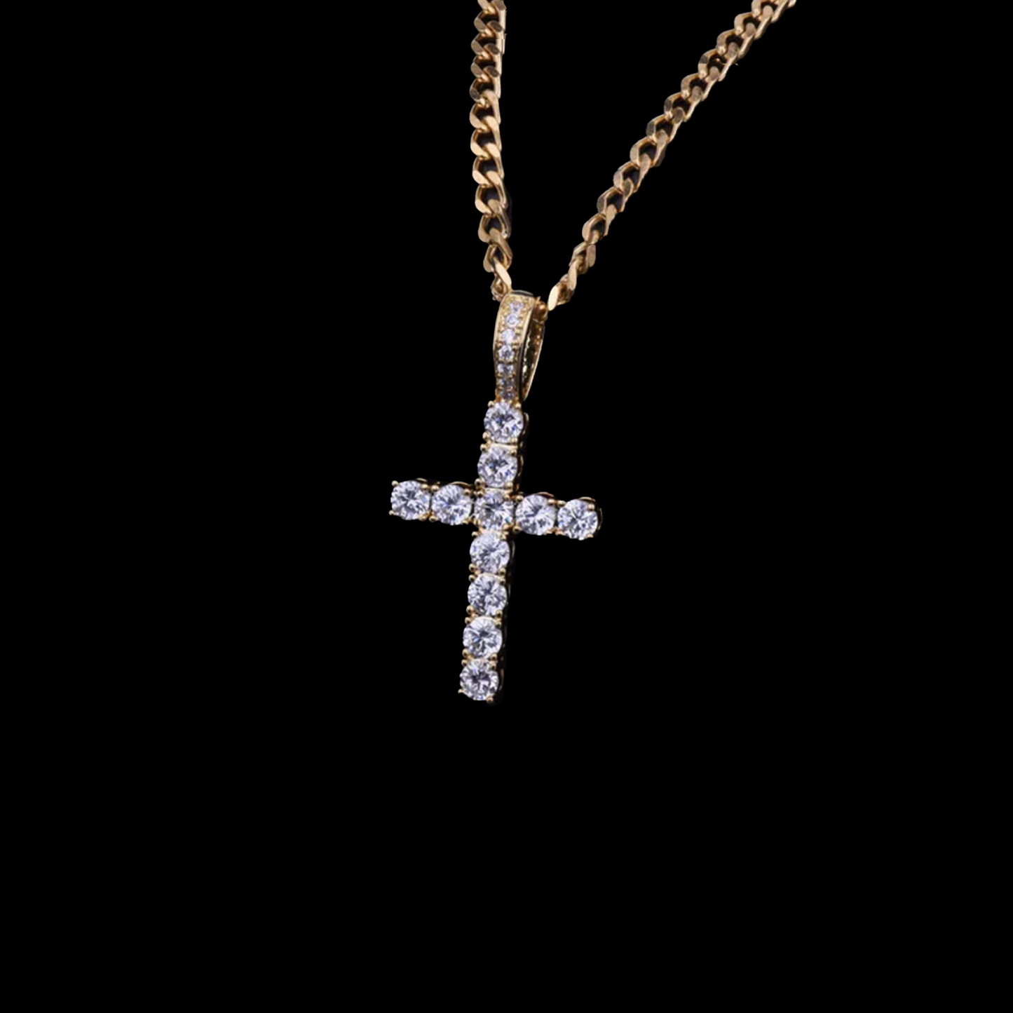 Tennis Cross Pendant Necklace